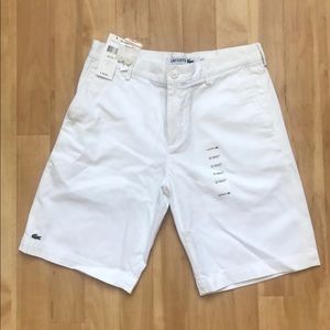NWT Men’s Lacoste white shorts